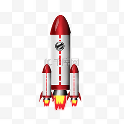 喷气的红色火箭