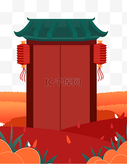 中国风图片_新年中国风建筑灯笼