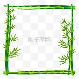 bamboo tree 翠绿色的竹子装饰边框