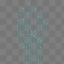 蓝色线状图片_科技感树状线条纹路