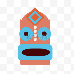 蓝色嘴巴玛雅人面具