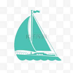 绿色彩旗帆船