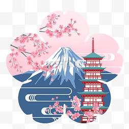 樱花图片_日本旅游富士山五重塔