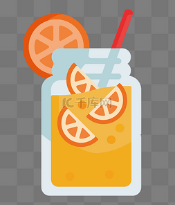 鲜橙汁汁图片_新鲜橙汁果汁插画