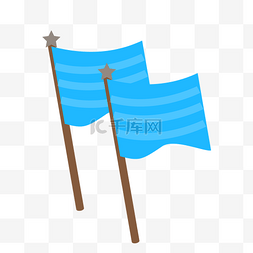 蓝色旗帜旗子