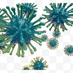 新冠肺炎预防图片图片_3d立体绿色病毒元素