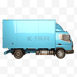 双十一活动盲盒图片_AI矢量蓝色货车