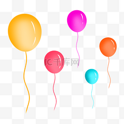 彩色可爱漂浮气球元素装饰