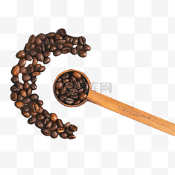 美式吊顶图片_创意咖啡勺与咖啡豆