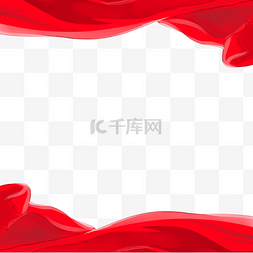 家具海报素材图片_喜庆红色飘带家具海报
