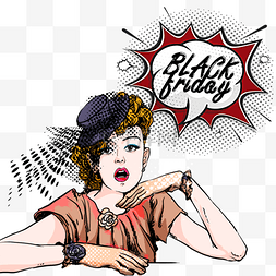 美女剪贴画图片_black friday带帽子的性感女人黑五