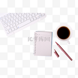 灰色商务咖啡杯子键盘
