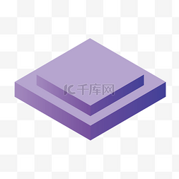 紫色创意立体图片_紫色创意立体盒子元素