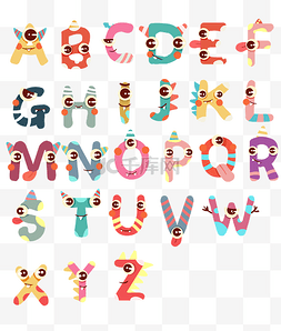 字母spring图片_创意可爱怪兽字母
