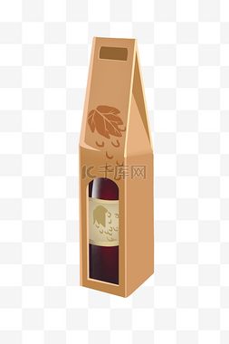 葡萄酒红酒插画图片_装袋的美味红酒插画