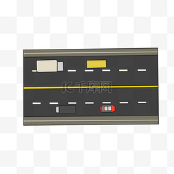 公路道路卡通插画