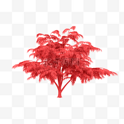 C4D创意牛年红色装饰树