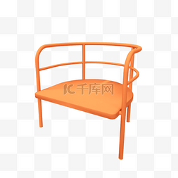 立体橙色C4D海报椅子插图