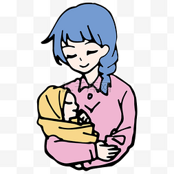 伟大的妈妈图片_母亲节素材抱着婴儿的母亲矢量免