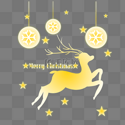 圣诞节跳跃奔跑的麋鹿