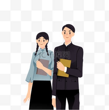 动漫人物一对_PNG_素材_图片-千库网