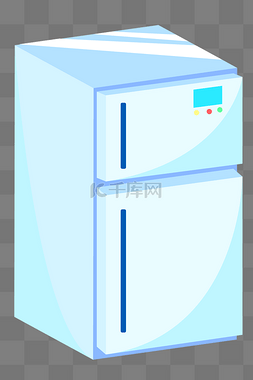 冰箱装饰图片_蓝色的冰箱装饰插画
