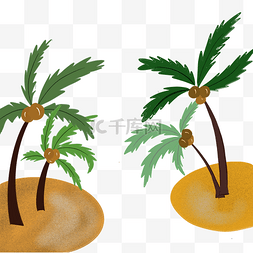 夏日沙滩椰子树图片_海边沙滩素材