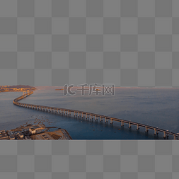 星海湾大桥图片_航拍落日余晖下的星海湾大桥