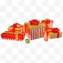 开开的礼盒图片_3d圣诞节装饰礼盒