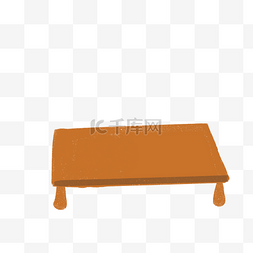 红棕色的桌子免抠图