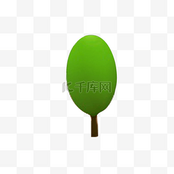 绿色圆弧植物大树元素