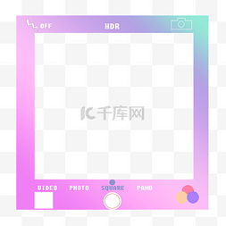 相机和相册图片_渐变蒸汽波相机边框