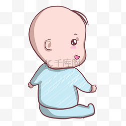 婴儿服饰图片_婴儿背部卡通插画