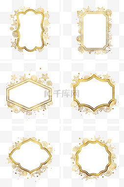华丽欧式边框图片_金色海螺贝壳边框组图