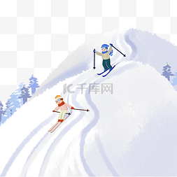 冬季雪道图片_雪地滑雪道
