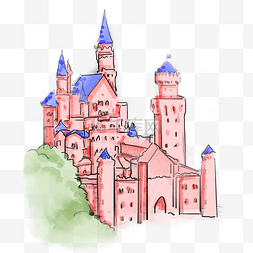粉色线条城堡