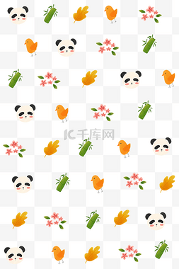 熊猫印花底纹装饰图