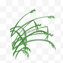 花朵植物小绿叶子图片_手绘卡通绿色青草免扣元素
