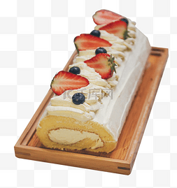 西式甜点图片_水果草莓蛋糕卷