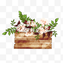 水彩花卉木板框
