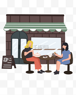 闺蜜图片_咖啡厅喝下午茶闺蜜