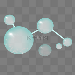 创意商业配图图片_化学蓝色气泡分子