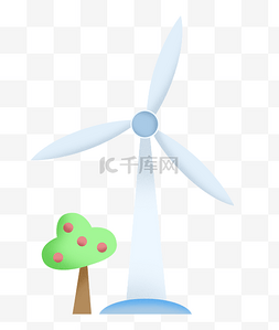 创意大风车图片_创意绿色环保风车
