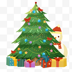 圣诞狂欢促销图片_彩色圣诞树礼物盒