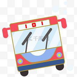 低碳公交车图片_倾斜的运输公交插画