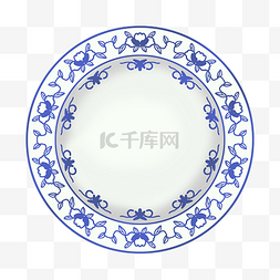 蓝色青花瓷盘子