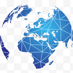 世界地图蓝色图片_蓝色网格状世界地图