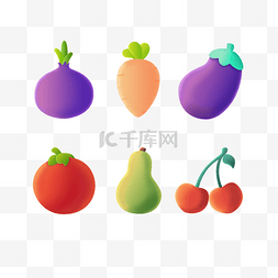 生鲜果蔬小元素图标