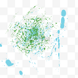 蓝色喷墨图片_绿色喷溅墨汁插画