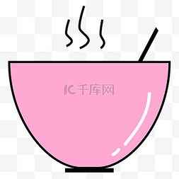 食物扁平icon图片_浅色系扁平电商图标icon通用汤碗